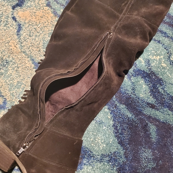 EUC KNEE HIGH FRINGE BOOTS SZ 10 - Picture 4 of 12